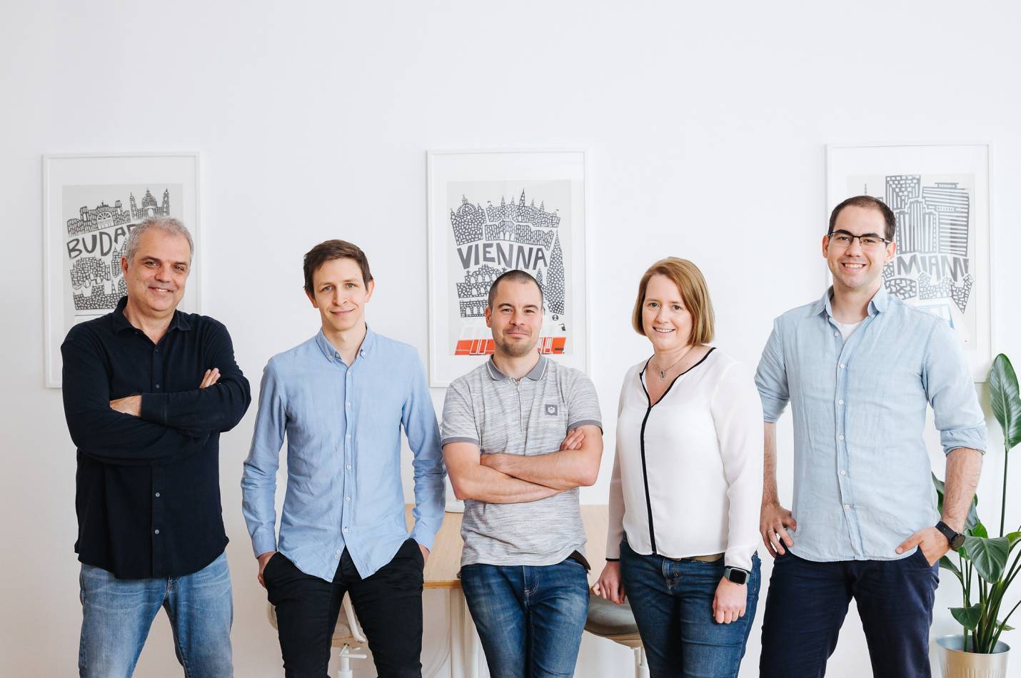 XUND's medical team at the Vienna office. From left to right: Co-Founder and Head of Medical Zoli, and medical experts Peter, Balint, Szilvia, and Team Lead Andras. XUND's medical team at the Vienna office. From left to right: Co-Founder and Head of Medical Zoli, and medical experts Peter, Balint, Szilvia, and Team Lead Andras.