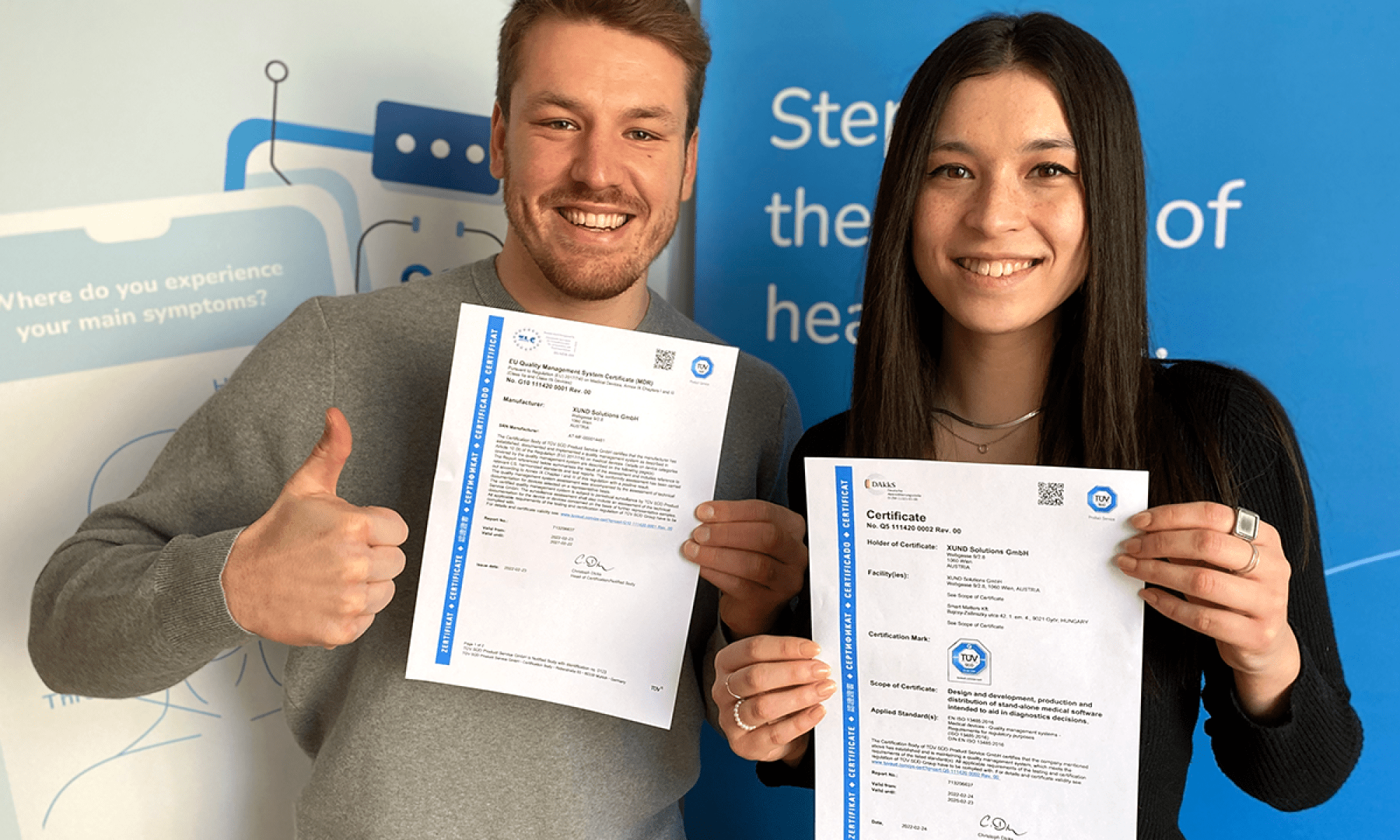 Christoph Jirik, Product Manager und Sophie Pingitzer, Head of Quality & Regulatory Affairs