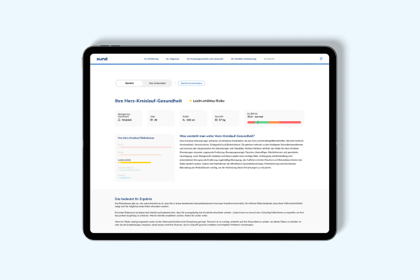 Gesundheitsrisiken frühzeitig erkennen: XUND stellt neuen digitalen Health Check vor Gesundheitsrisiken frühzeitig erkennen: XUND stellt neuen digitalen Health Check vor